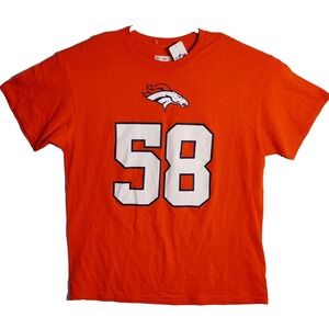 Denver Broncos #58 Von Miller NFL Apparel T-Shirt Orange Men's Size Large